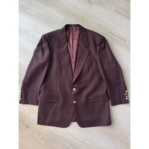 Valentino Uomo Men’s 44R Brown Deep Maroon Virgin Wool Blazer Suit Sports Jacket